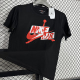 2025 T249 Flying Man Black  Pure Cotton  Blue T-shirt