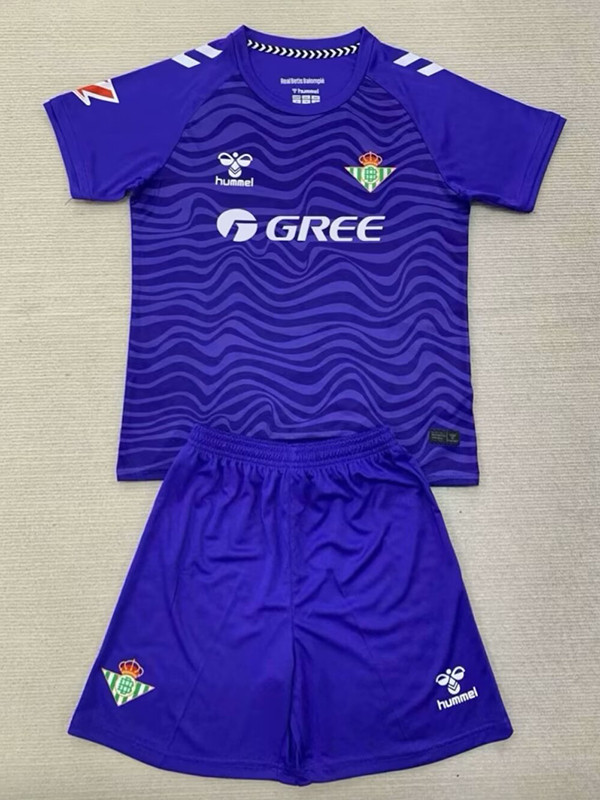 24/25  Real Betis Purple Goalkeeper  Kids Soccer Jersey