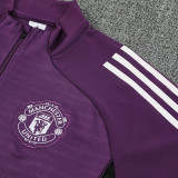 25/26 Man Utd Purple Half Pull Tracksuit胸前广告  (半拉链)