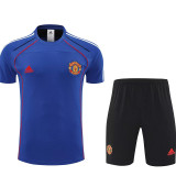 25/26 Man Utd Retro Blue Training Shorts Suit
