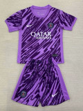 24/25  PSG Purple Goalkeeper Kids Soccer Jersey(儿童）