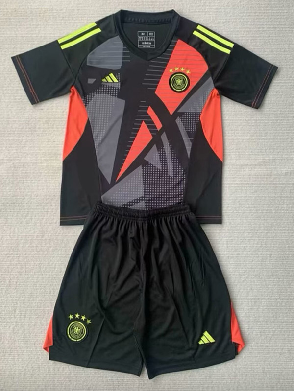 24/25  Germany Black Goalkeeper Kids Soccer Jersey