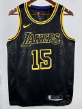 Lakers Rivers # 15 Black  Top Quality Hot Pressing NBA Jersey