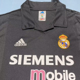 2002/2003 RMA Away Black Long Sleeve Retro Soccer Jersey