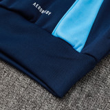 24/25  ARS Dark Blue Hooded  Half Pull Tracksuit(Add Fluff)  (半拉链、加绒F607)