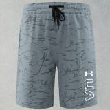 2025 RF-M569 Dardk Grey Cracked Digital Printed Casual Fitness Shorts#深灰带UA字样