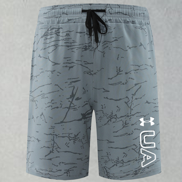 2025 RF-M569 Dardk Grey Cracked Digital Printed Casual Fitness Shorts#深灰带UA字样