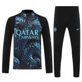 25/26 INT Snake Pattern Black Half Pull Tracksuit  (半拉链)