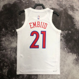 22/23 76ERS EMBIID #21 White City Edition Top Quality Hot Pressing NBA Jersey