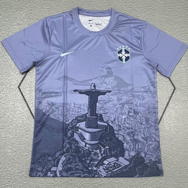 2025 Brazil Christ statue Silver Grey Fans Soccer Jersey