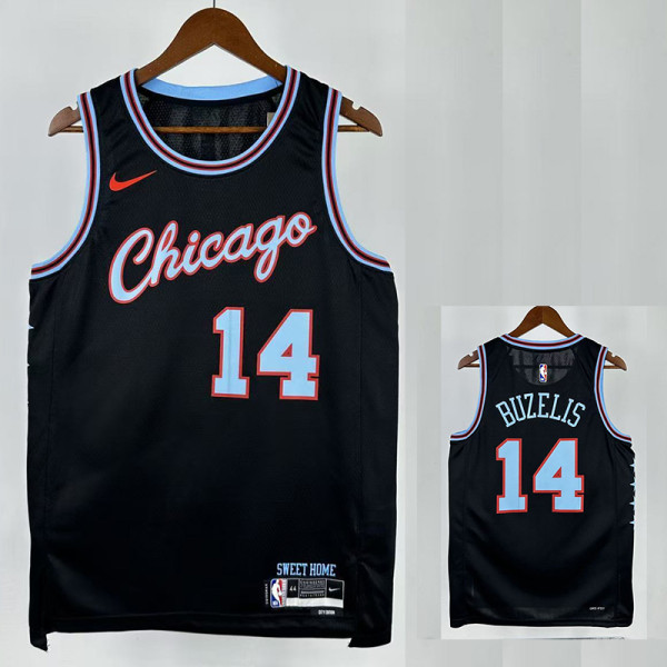 25/26 BULLS BUZELIS # 14 Black City Edition Top Quality Hot Pressing NBA Jersey