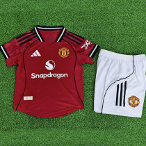 25/26 Man Utd Home  Player Version Kids Soccer Jersey