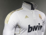 2011/2012 RMA Home Long Sleeve  Retro Player Version Soccer Jersey(球员)
