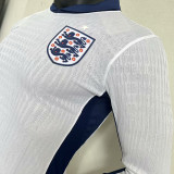 2024 England Home Long Sleeve Player Version Soccer Jersey (长袖)