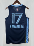 22/23 Grizzlies KAWAMURA #17 Dark Blue  Top Quality Hot Pressing NBA Jersey
