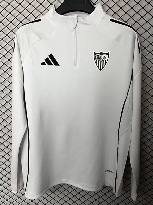 25/26 Sevilla White Half Pull Tracksuit (半拉链)