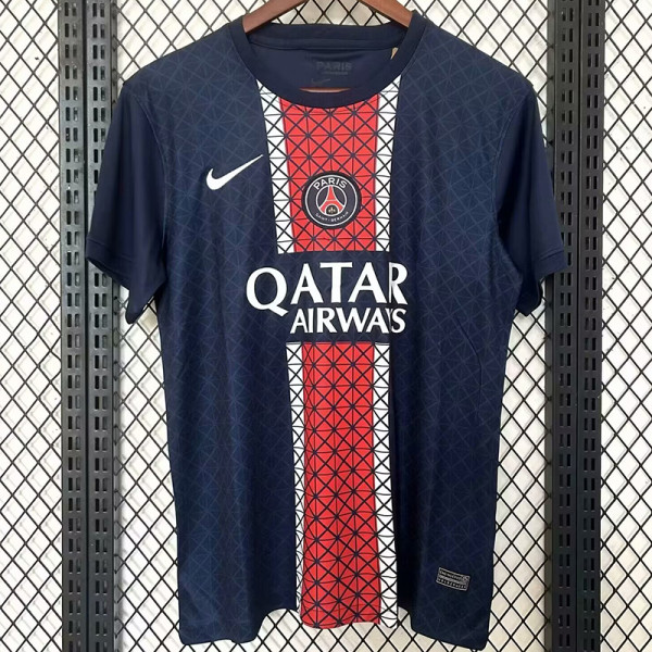 24/25 PSG Royal Blue Grid Special Edition  Fans Soccer Jersey