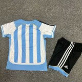 2006 Argentina Home Kids Retro Soccer Jersey
