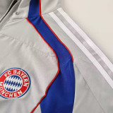 25/26 Bayern Grey White Retro Windbreaker Tracksuit
