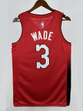 24/25 HEAT WADE # 3 Red Top Quality Hot Pressing Retro NBA Jersey