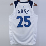 22/23 Timberwolves ROSE #25 White Top Quality Hot Pressing NBA Jersey