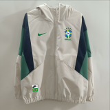 2025 BrazilNew Edition White   Assault  Hooded Windbreaker