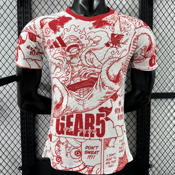 25/26 Japan One Piece Red & White Player Version  Soccer Jersey