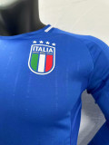2024 Italy Home  Long Sleeve  Player Version Soccer Jersey