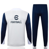 25/26   INT White Grey Half Pull Tracksuit #B2541 (半拉链)