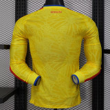 25/26 Colombia Home Long Sleeve Player Version Soccer Jersey