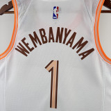 23/24 SA Spurs WEMBANYAMA #1 White City Edition Top Quality Hot Pressing NBA Jersey