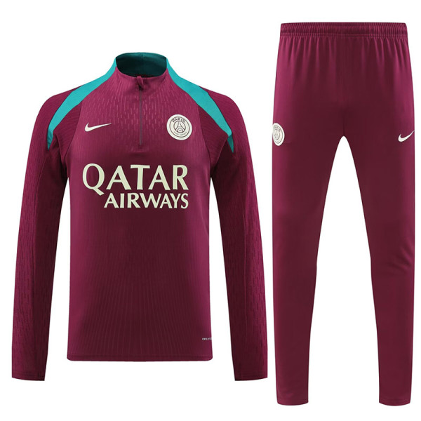 24/25  PSG Red Player version Half Pull Tracksuit  (球员版、半拉链)