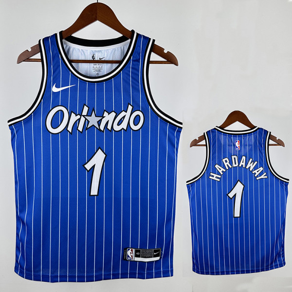 18/19 Magic HARDAWAY #1 Retro Striped Blue Top Quality Hot Pressing NBA Jersey 复古 条纹蓝色
