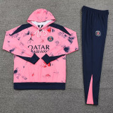 24/25 PSG Pink Graffiti Hooded  Tracksuit