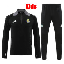 24/25 Al-Nassr Black Half Pull  Kids tracksuit (童装、半拉链)