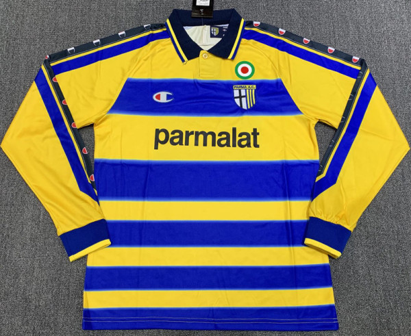 1999/2000 Parma Home Long Sleeve Retro Soccer Jersey