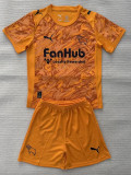 25/26 Derby County F.C Goalkeeper Orange Kids  Soccer Jersey