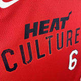 24/25 HEAT JAMES # 6 Red Top Quality Hot Pressing Retro NBA Jersey