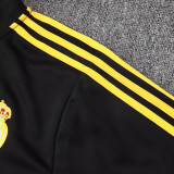 25/26 RMA Black Retro Jacket Tracksuit#A2529(黄袖边）