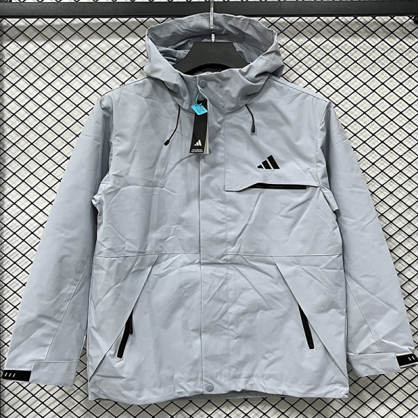 25/26ＡＤ Grey Thickened Assault  Hooded Windbreaker #H004