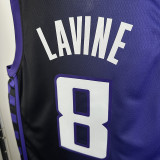 23/24 KINGS LAVINT # 8  Blue Flying Man  Top Quality Hot Pressing  Retro NBA Jersey