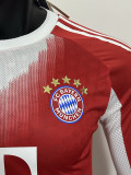 25/26 Bayern Home  Player Version  Long Sleeve Soccer Jersey