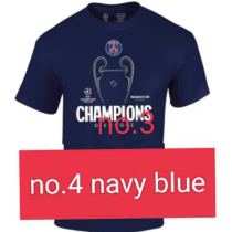 2025 PSG Navy Blue Champions League pure cotton T-shirt#NO.4(纯棉 、海军蓝 ）
