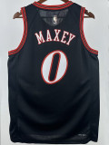 25/26 76ERS MAXEY #0 Black Top Quality Hot Pressing Retro NBA Jersey