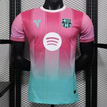 25/26 BAR  Special Edition Pink & Green Player Version Soccer Jersey(白胸花）