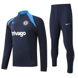 24/25 CHE Sapphire Blue Player version Half Pull Tracksuit  (球员版、半拉链)