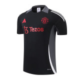 24/25 Man Utd Black Training Short Suit(胸前带广告）