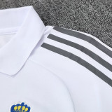 25/26 Al-Nassr  White Polo Collar Pants Set