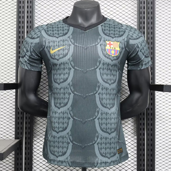 24/25 BAR Grey Blck Team logo Player Version Soccer Jersey