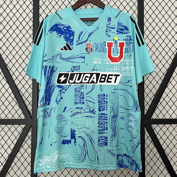 24/25 Universidad De Chile Blue Goalkeeper Fans Soccer Jersey